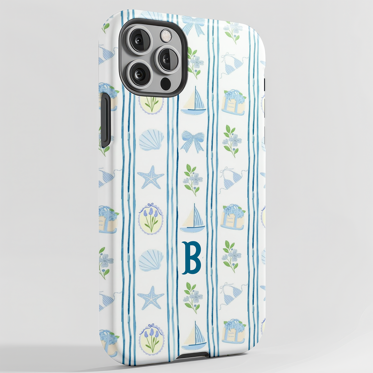 Coquette Coastal Phone Case with Initial