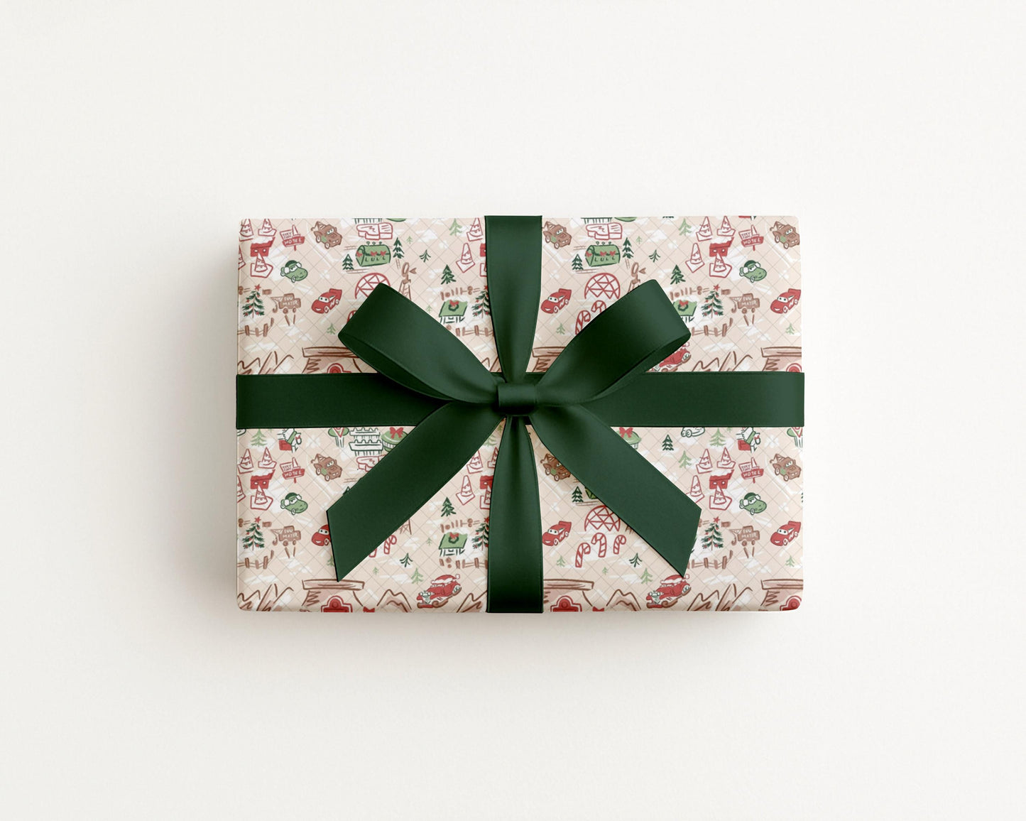 Radiator Springs Inspired Retro Route 66 Town Christmas Gift Wrap