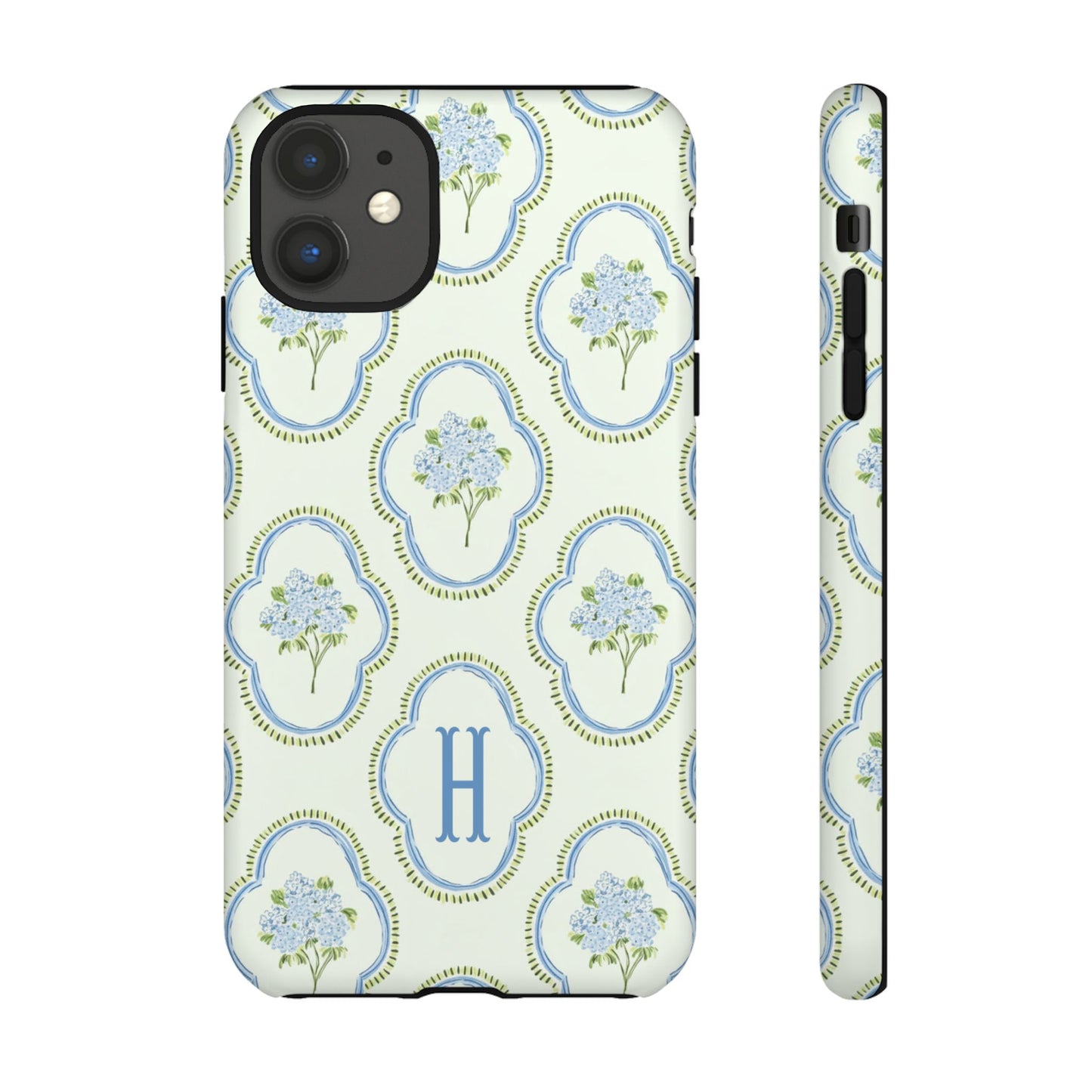 Hydrangea Preppy Monogram Phone Case Personalized