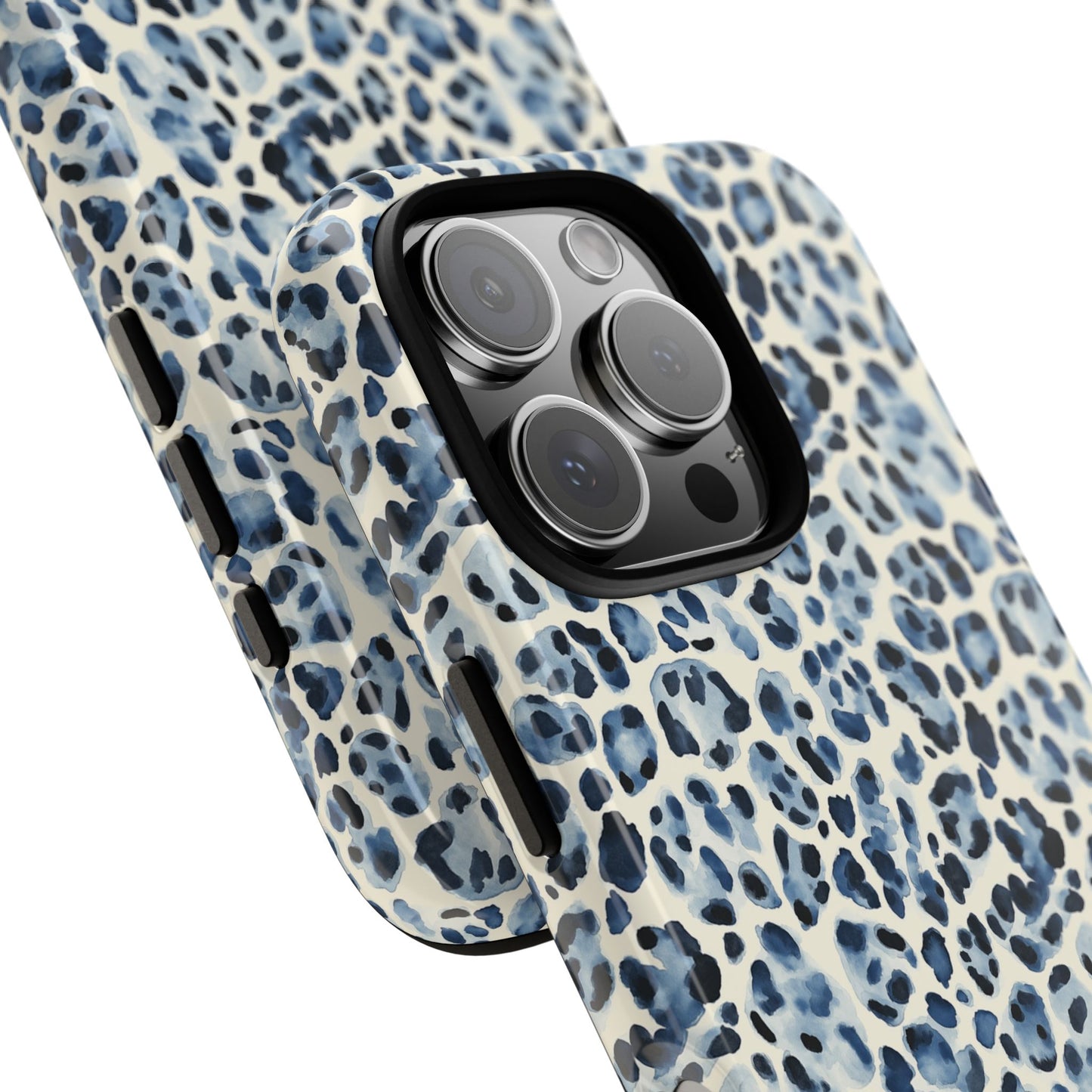 Personalized Blue Leopard Print Phone Case