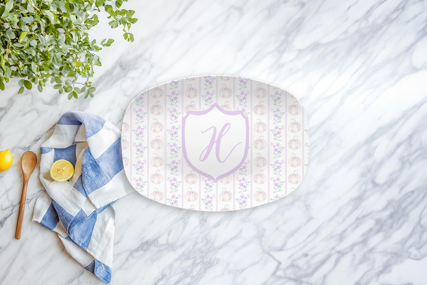 Personalized Fall Monogram Platter