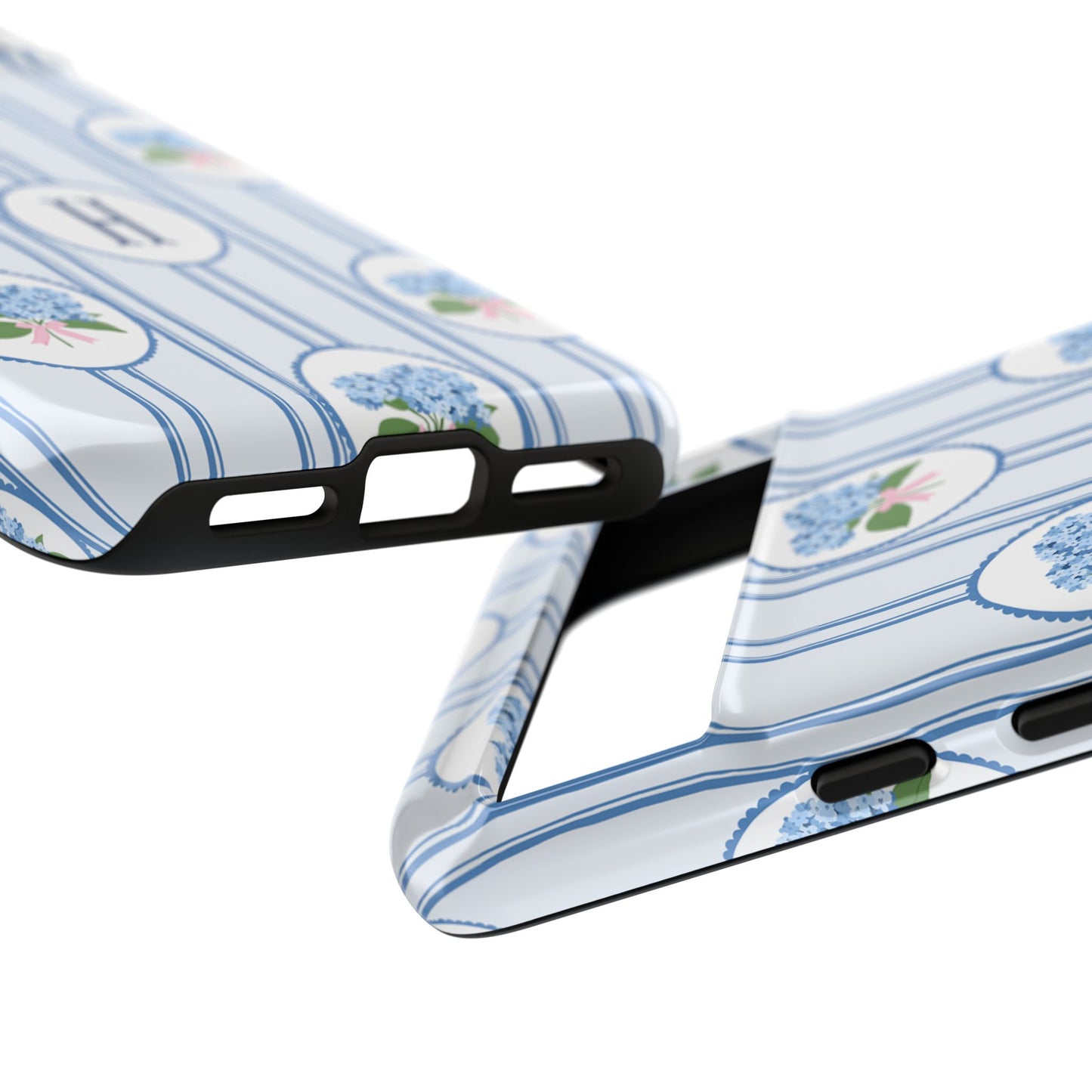 Blue Hydrangea Personalized Preppy Phone Case