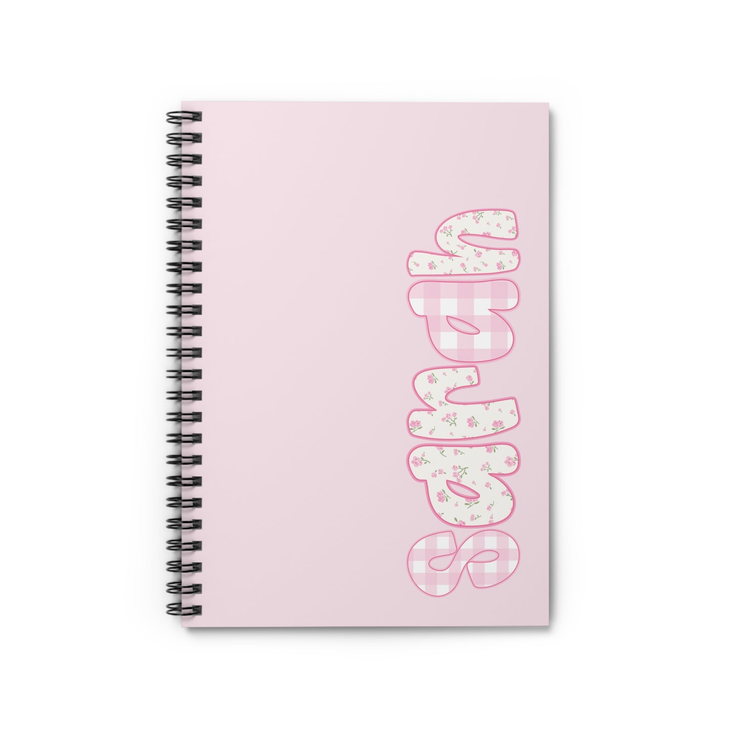 Personalized Pink Grandmillennial Preppy Notebook
