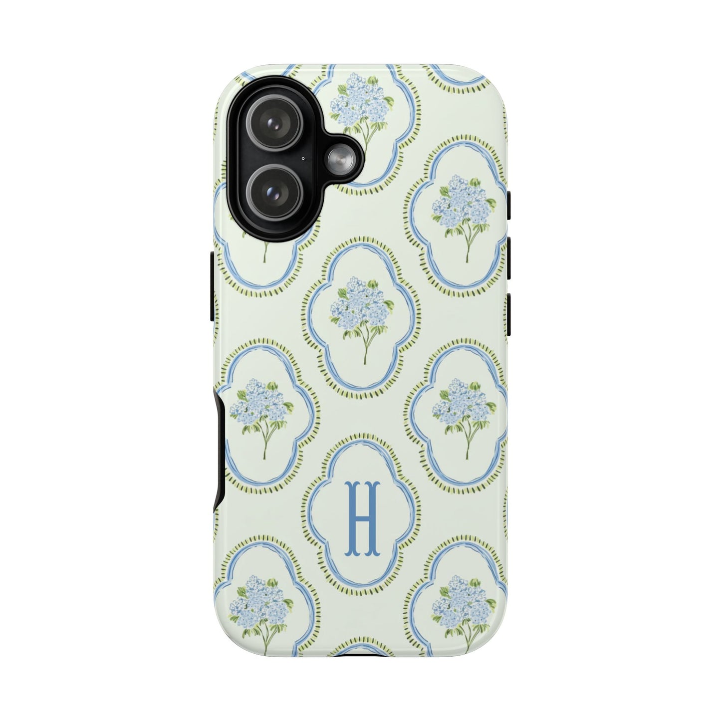 Hydrangea Preppy Monogram Phone Case Personalized