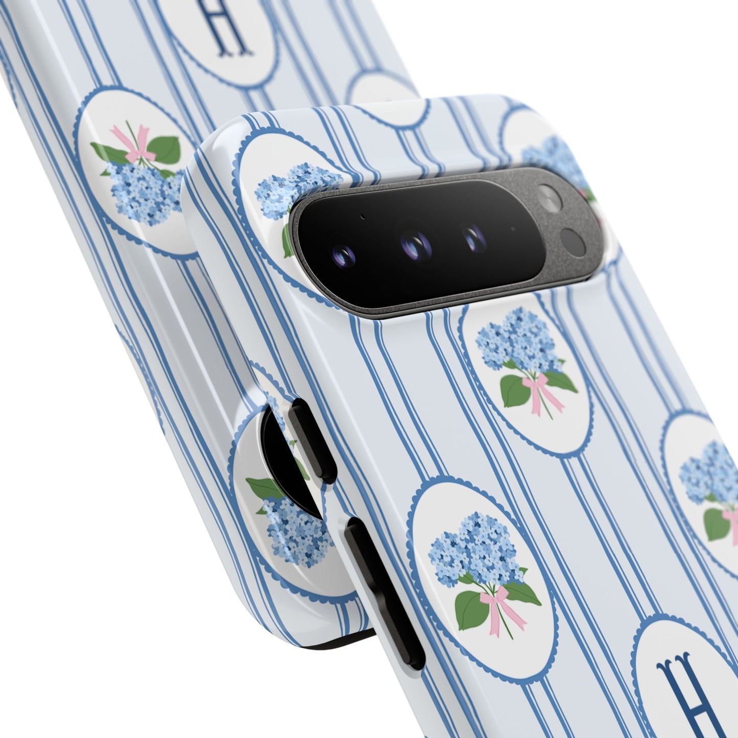 Blue Hydrangea Personalized Preppy Phone Case