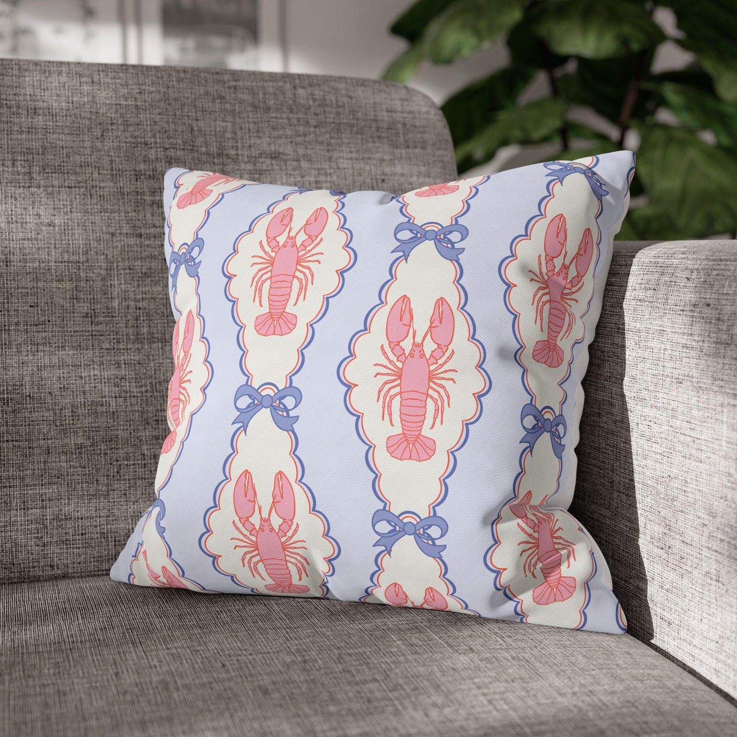 Pink Lobster Pillow Cover
