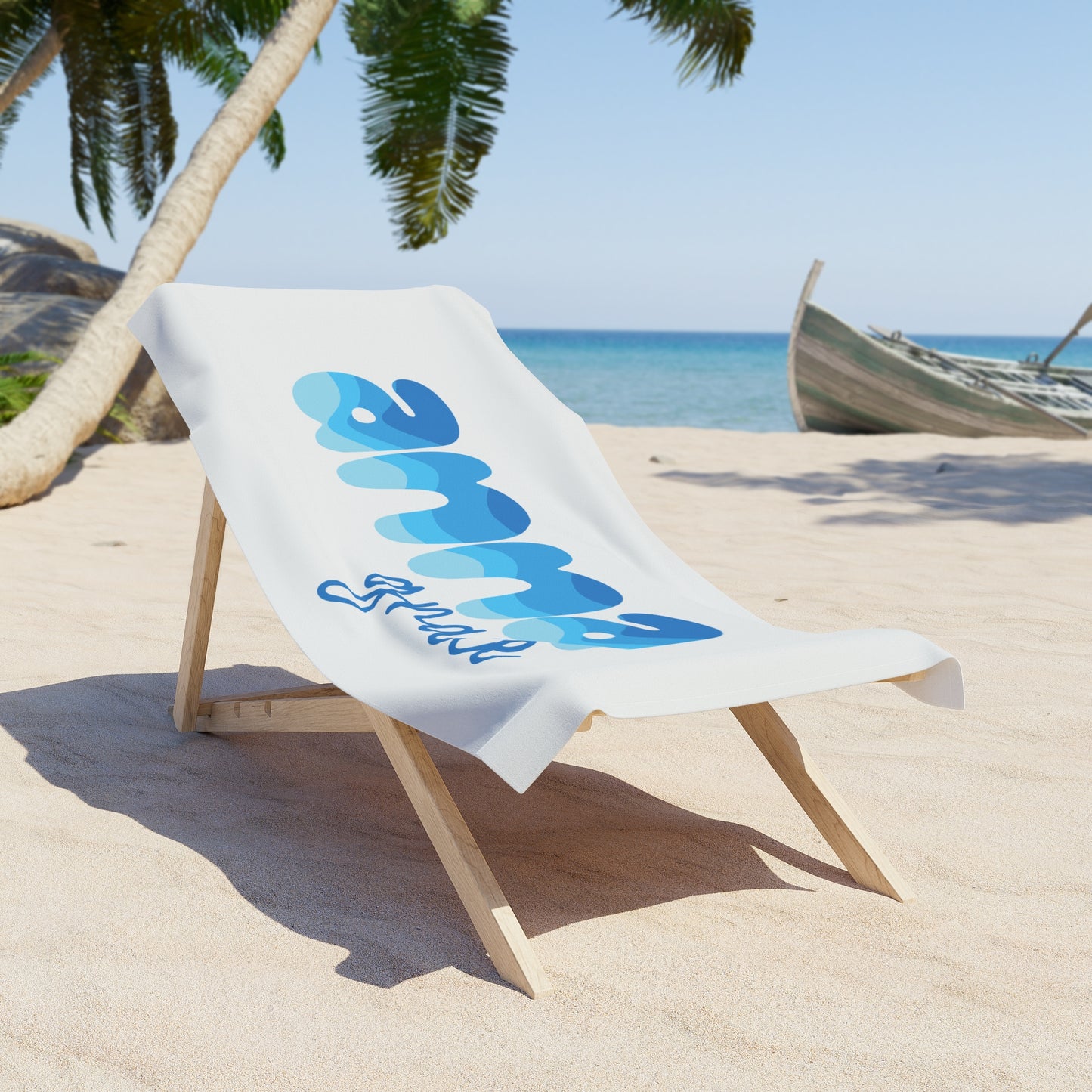 Personalized Ocean Wave Beach Towel