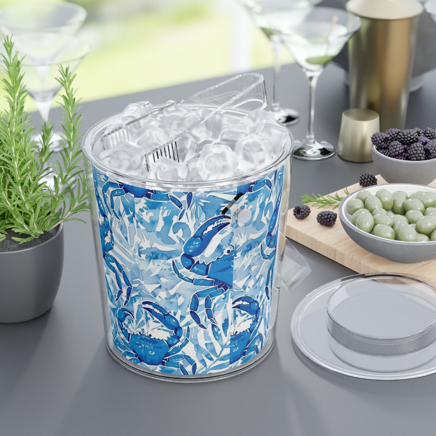 Preppy Blue Crab Ice Bucket