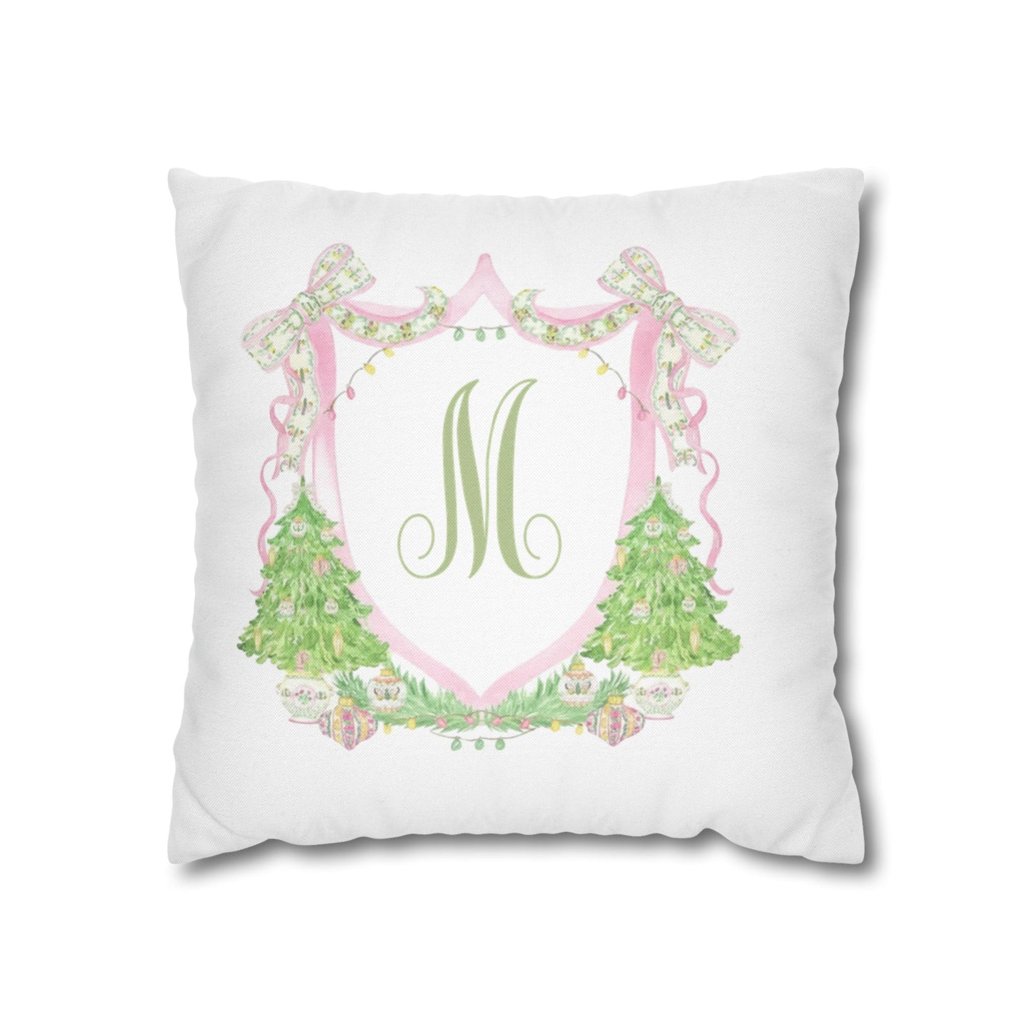 Floral Monogram M Pillowcase, Pillow Cover
