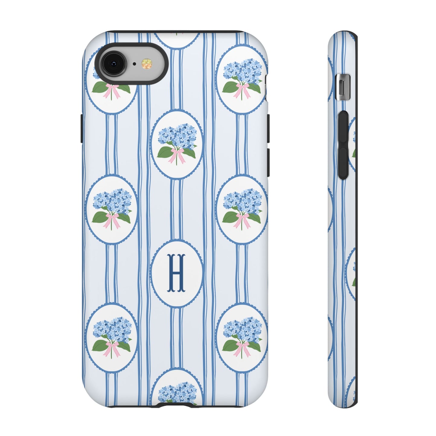 Blue Hydrangea Personalized Preppy Phone Case