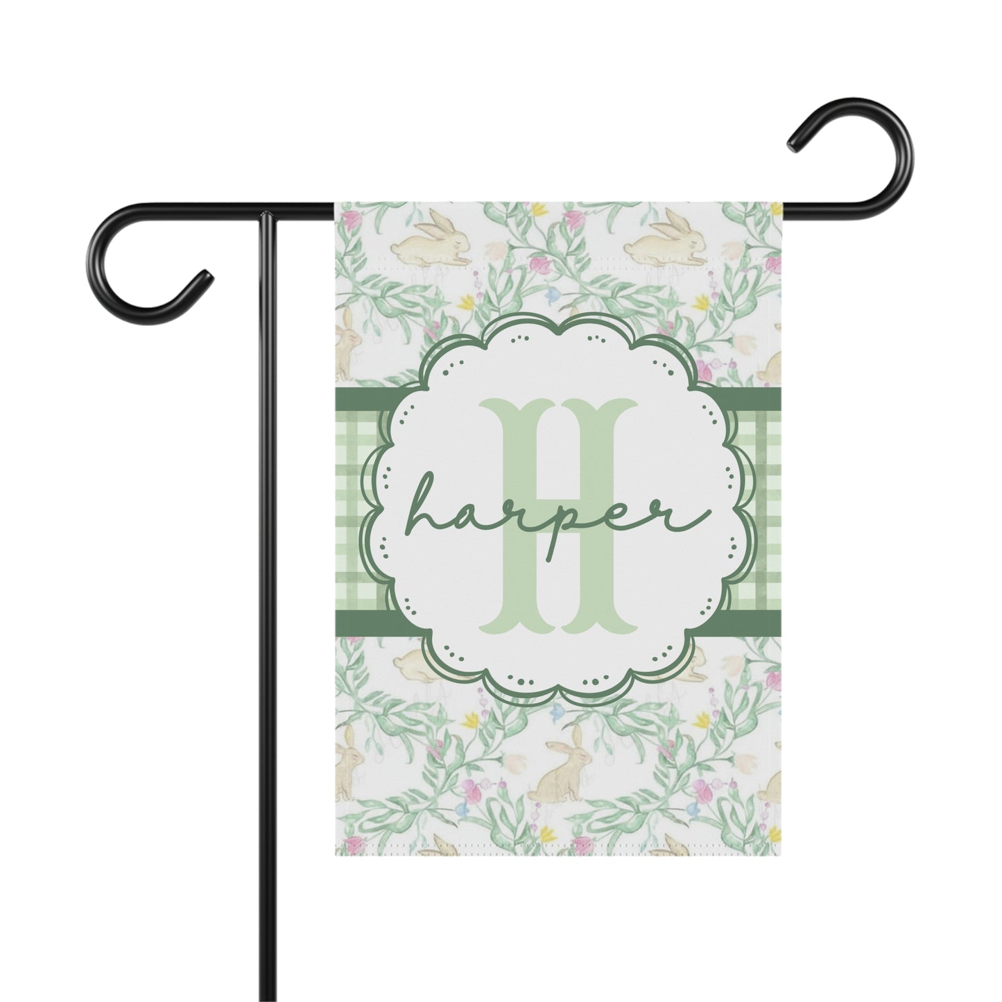 Personalized Easter Bunny Garden Flag