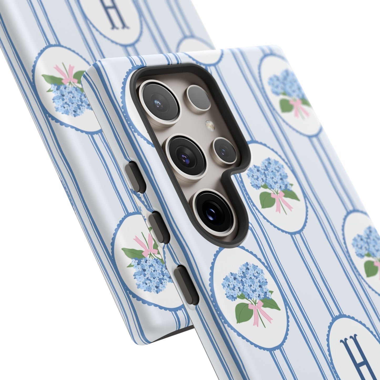 Blue Hydrangea Personalized Preppy Phone Case