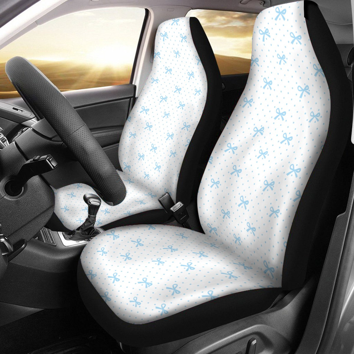 Coquette Blue Bows Car Seat Cover
