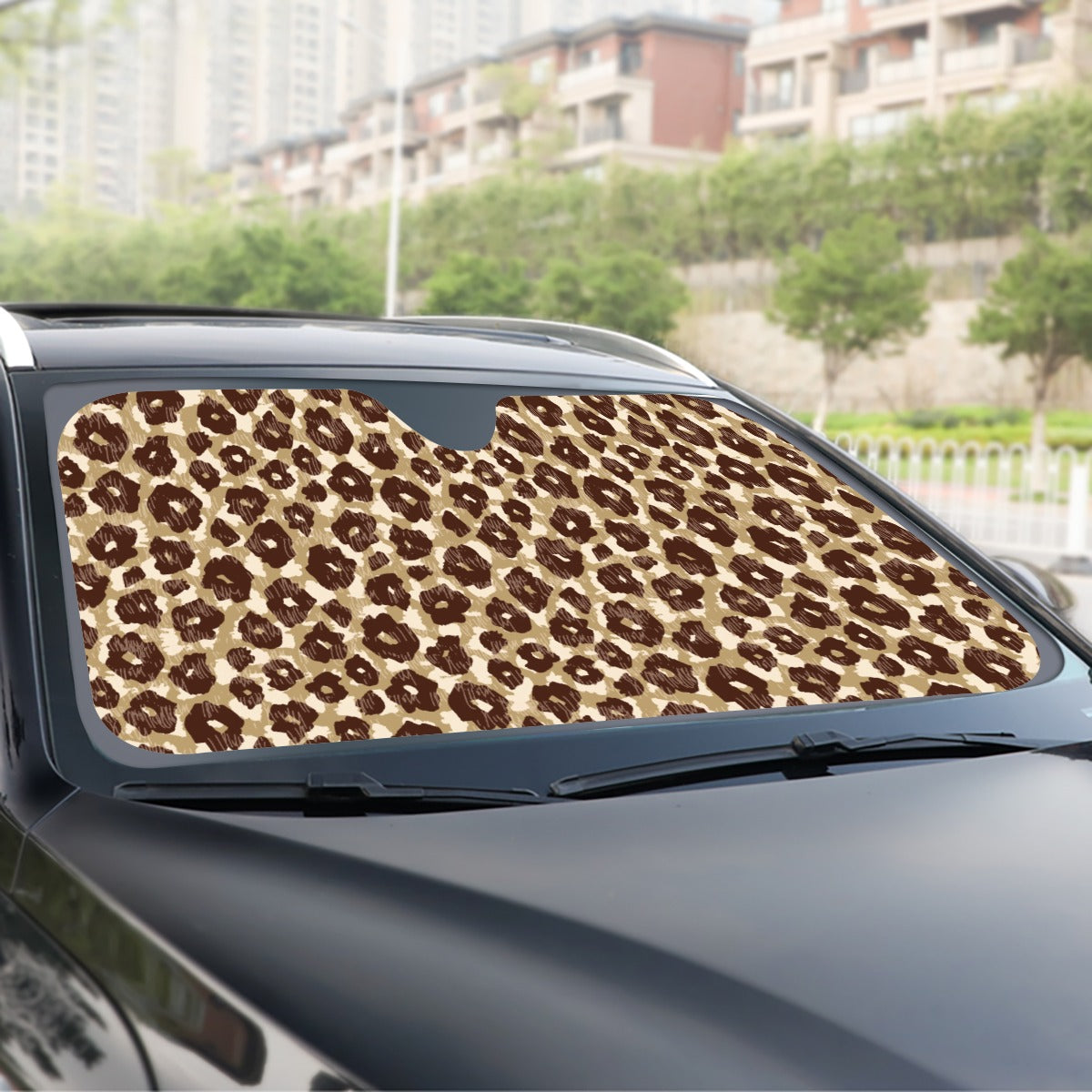 Leopard Print Windshield Sunshade | 145cm(57.1”)