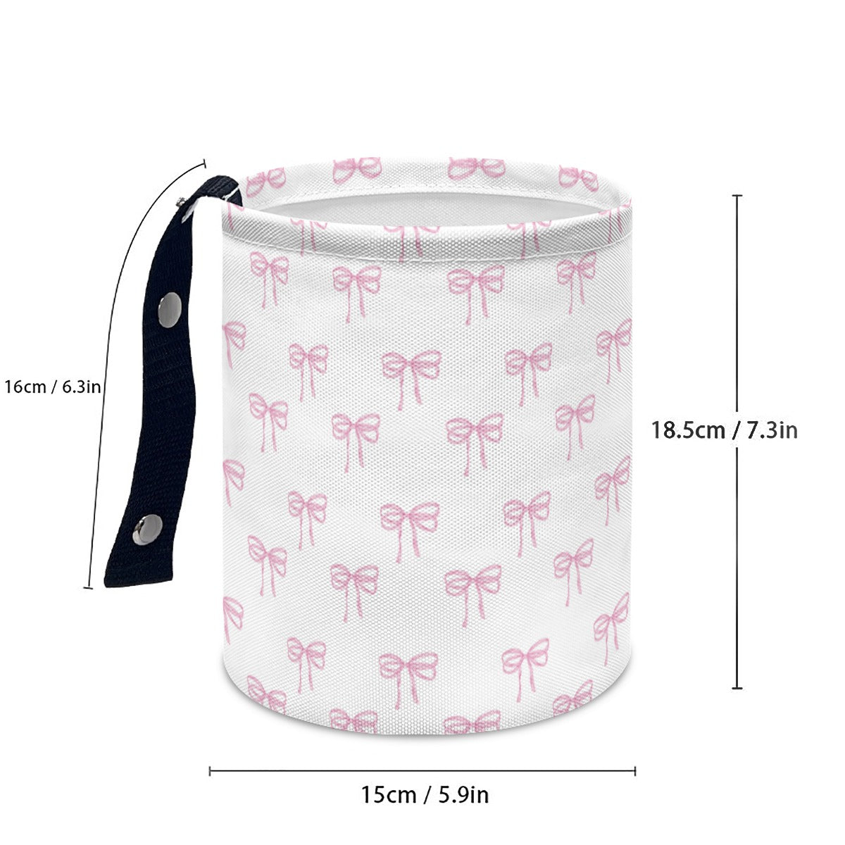 Coquette Pink Bows Fabric Car Trash Can