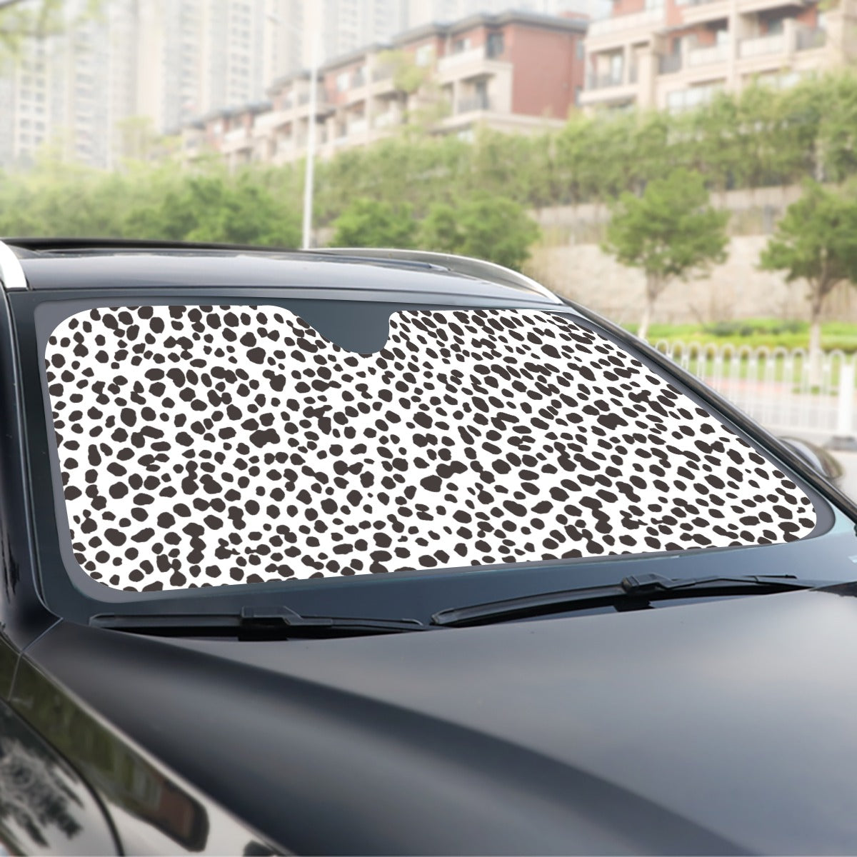 Black Animal Print Windshield Sunshade | 145cm(57.1”)