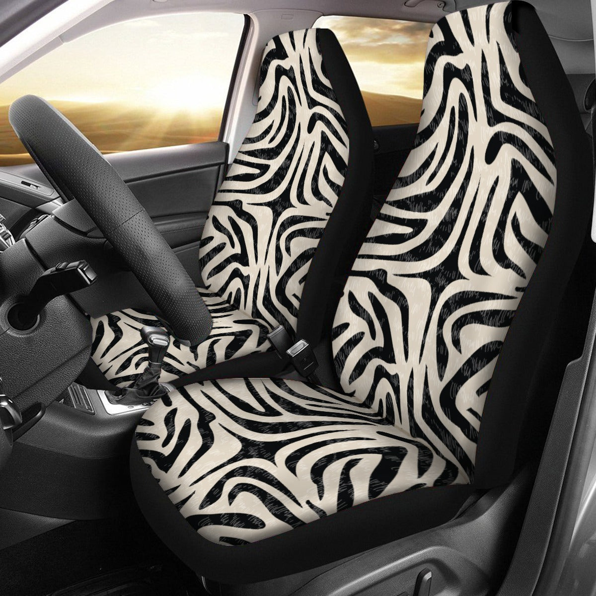 Zebra print Universal Car Seat Cover With Thickened Back