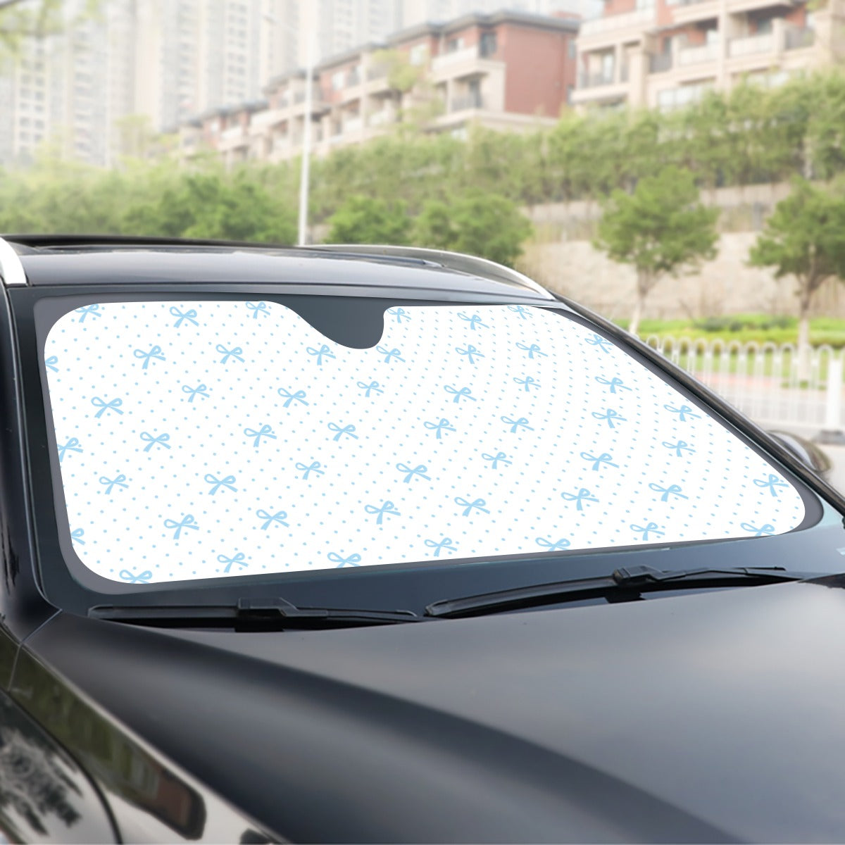 Coquette Blue Bow Windshield Sunshade | 145cm(57.1”)