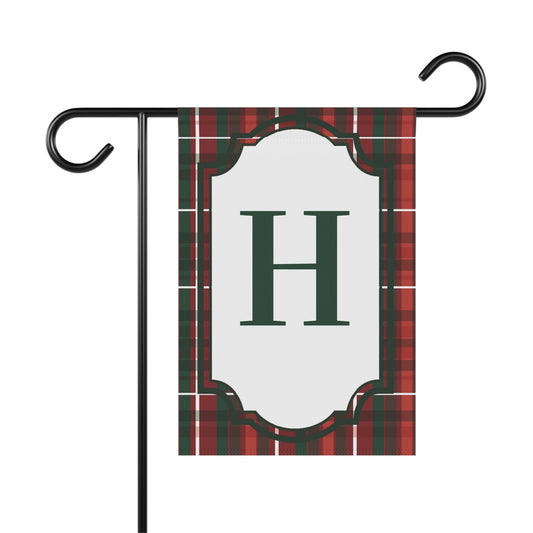 Personalized Christmas Tartan Garden Flag