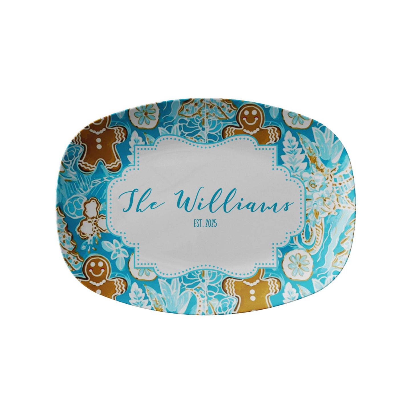 Gingerbread Cookie Holiday Personalized Platter