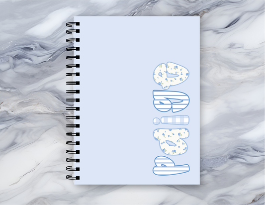 Personalized Grandmillennial Preppy Notebook