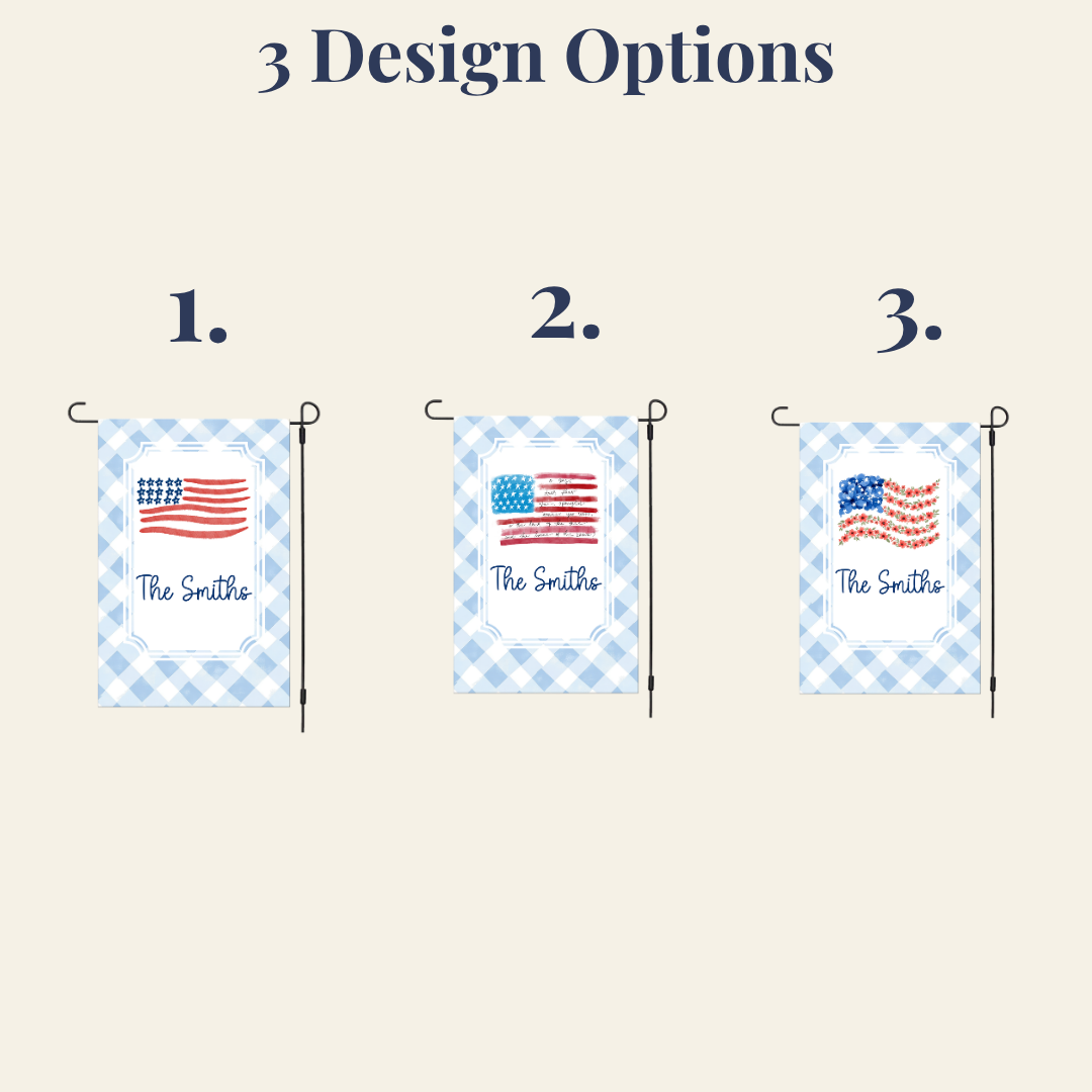 Personalized American Flag Garden Flag