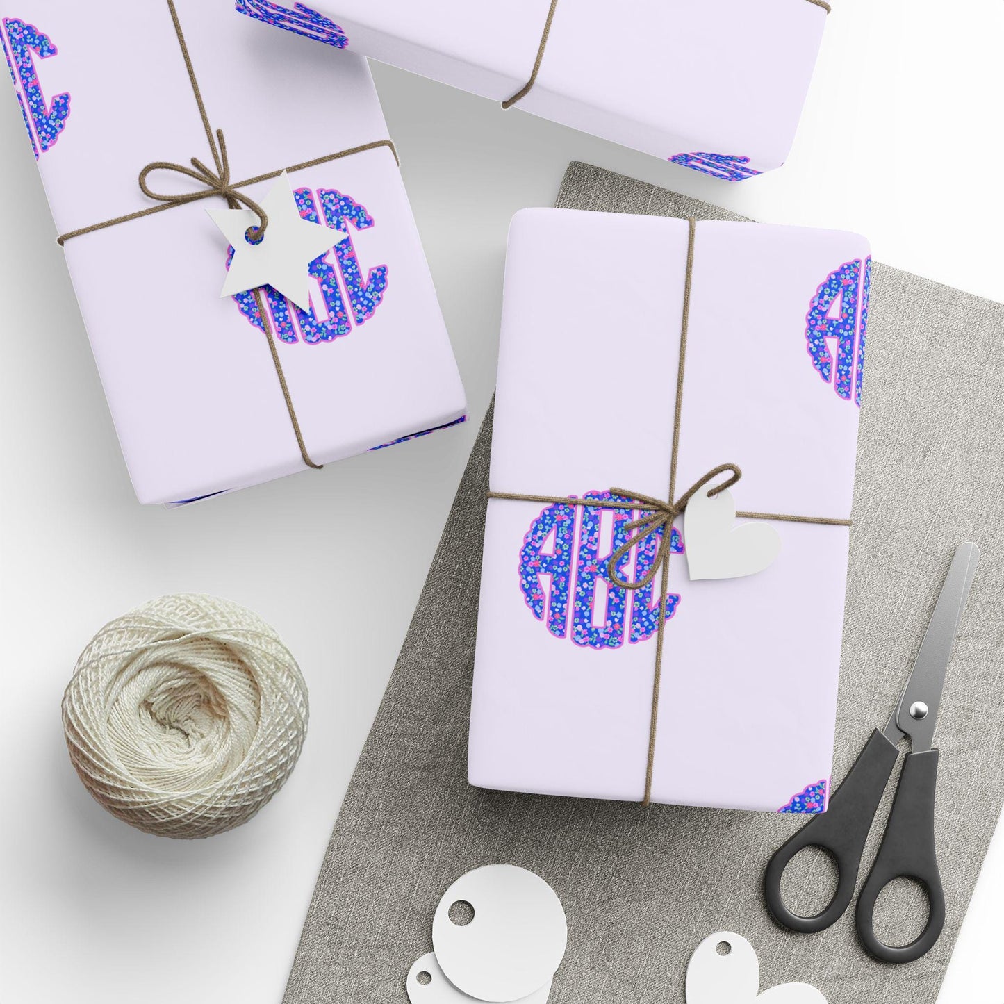Bright Floral Monogram Gift Wrap