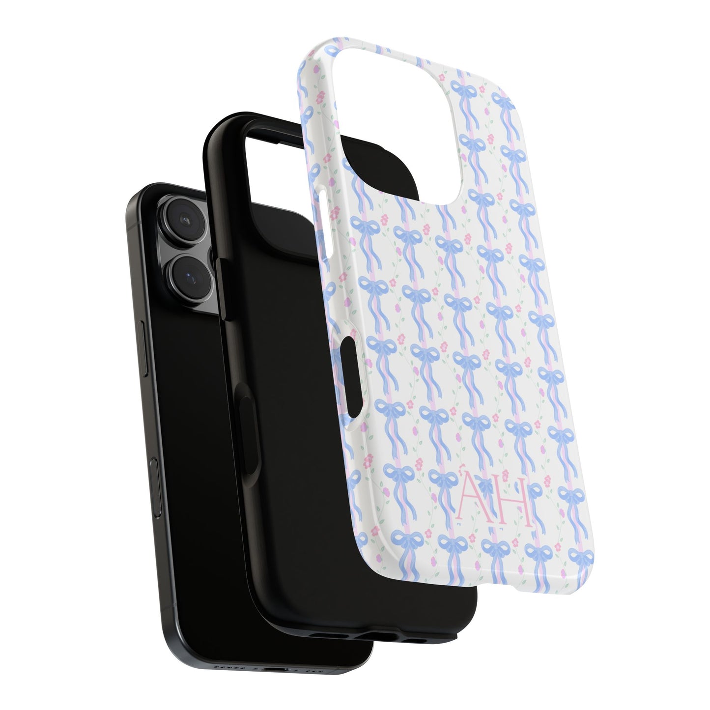Personalized Grandmillennial Blue Bow Phone Case