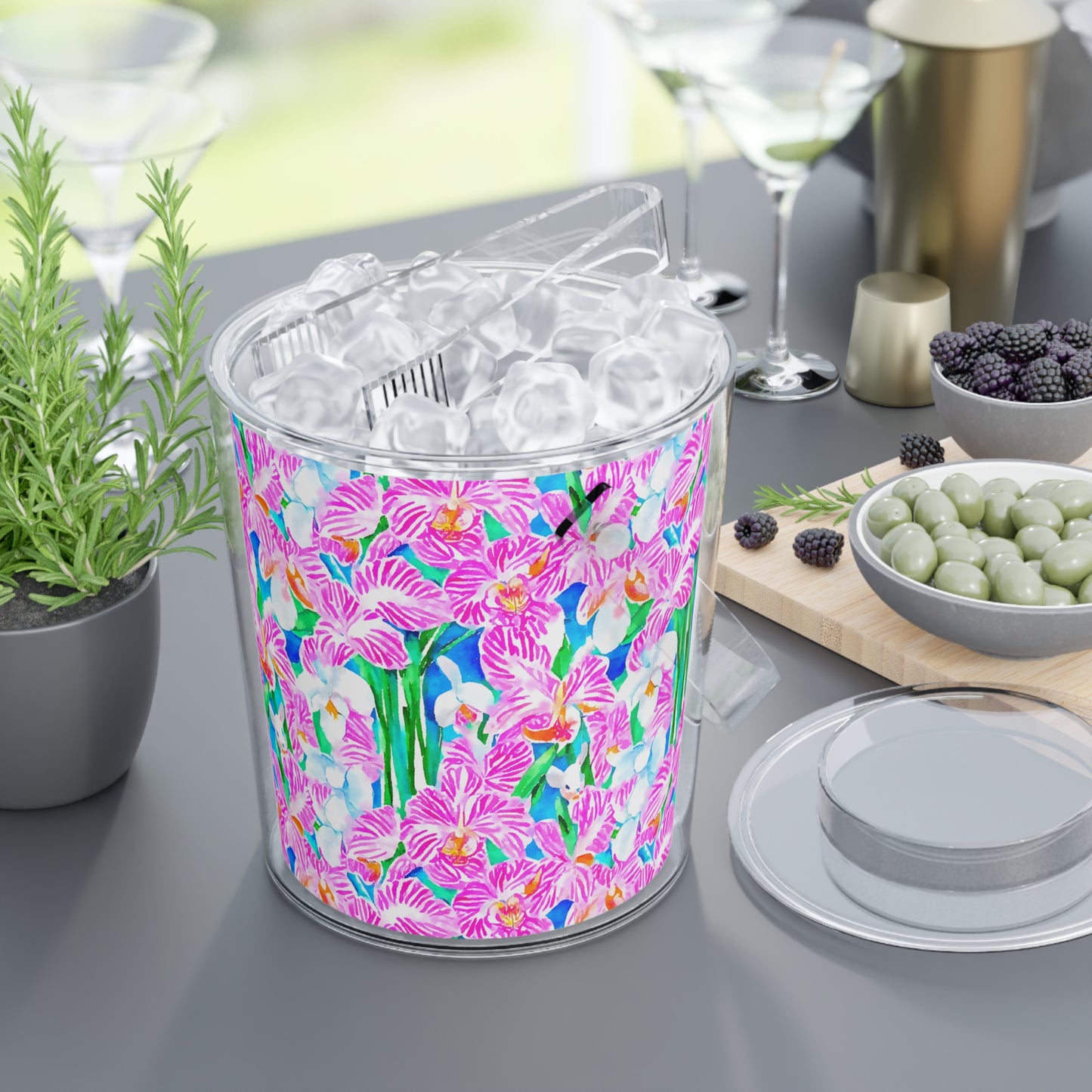 Preppy Orchid Ice Bucket | Insulated Acrylic Ice Bucket