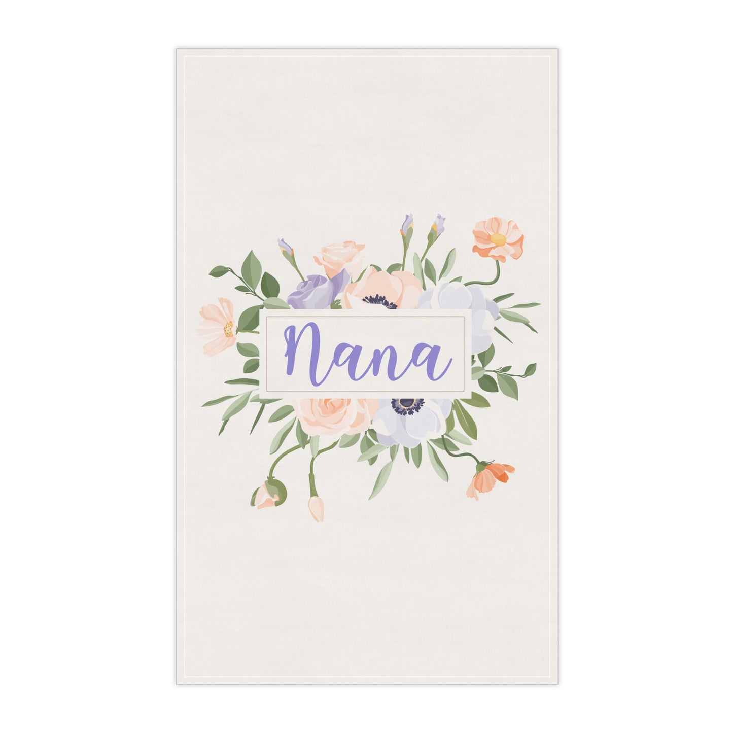 Personalized Floral Tea Towel