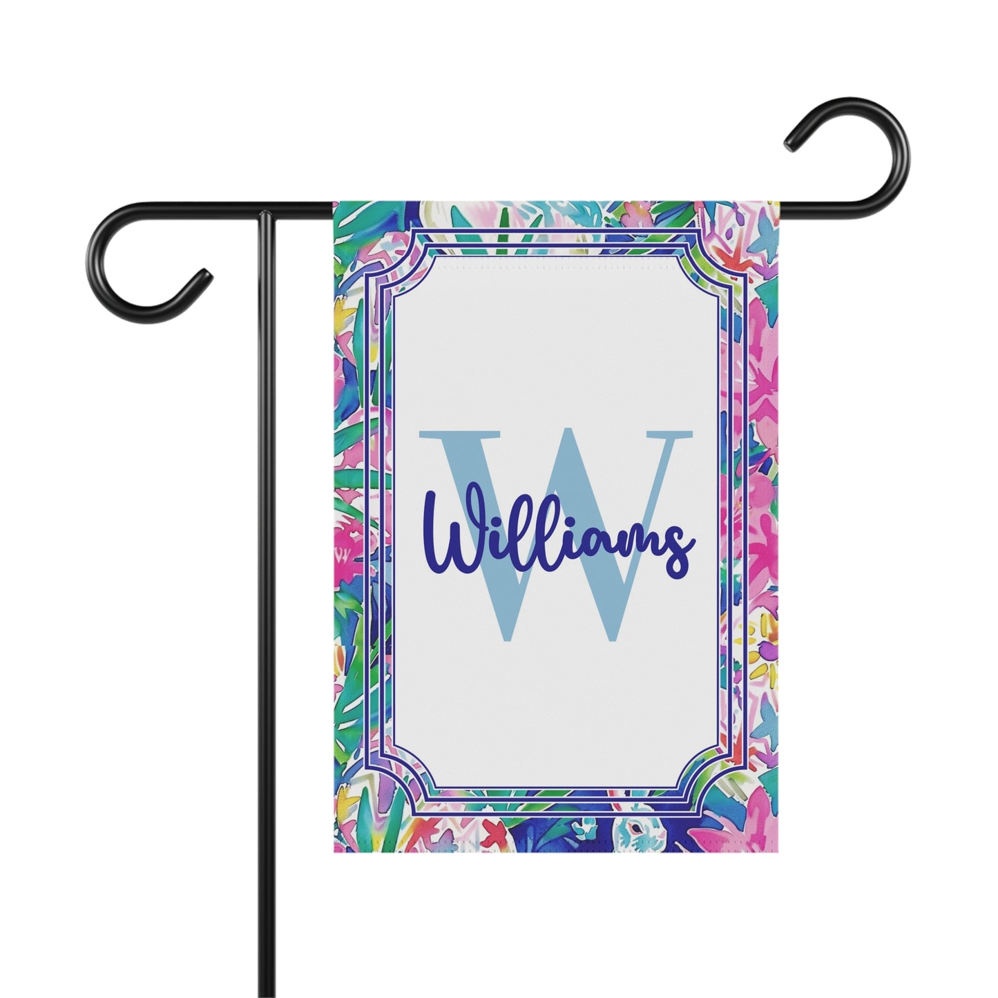 Personalized Preppy Easter Bunny Garden Flag