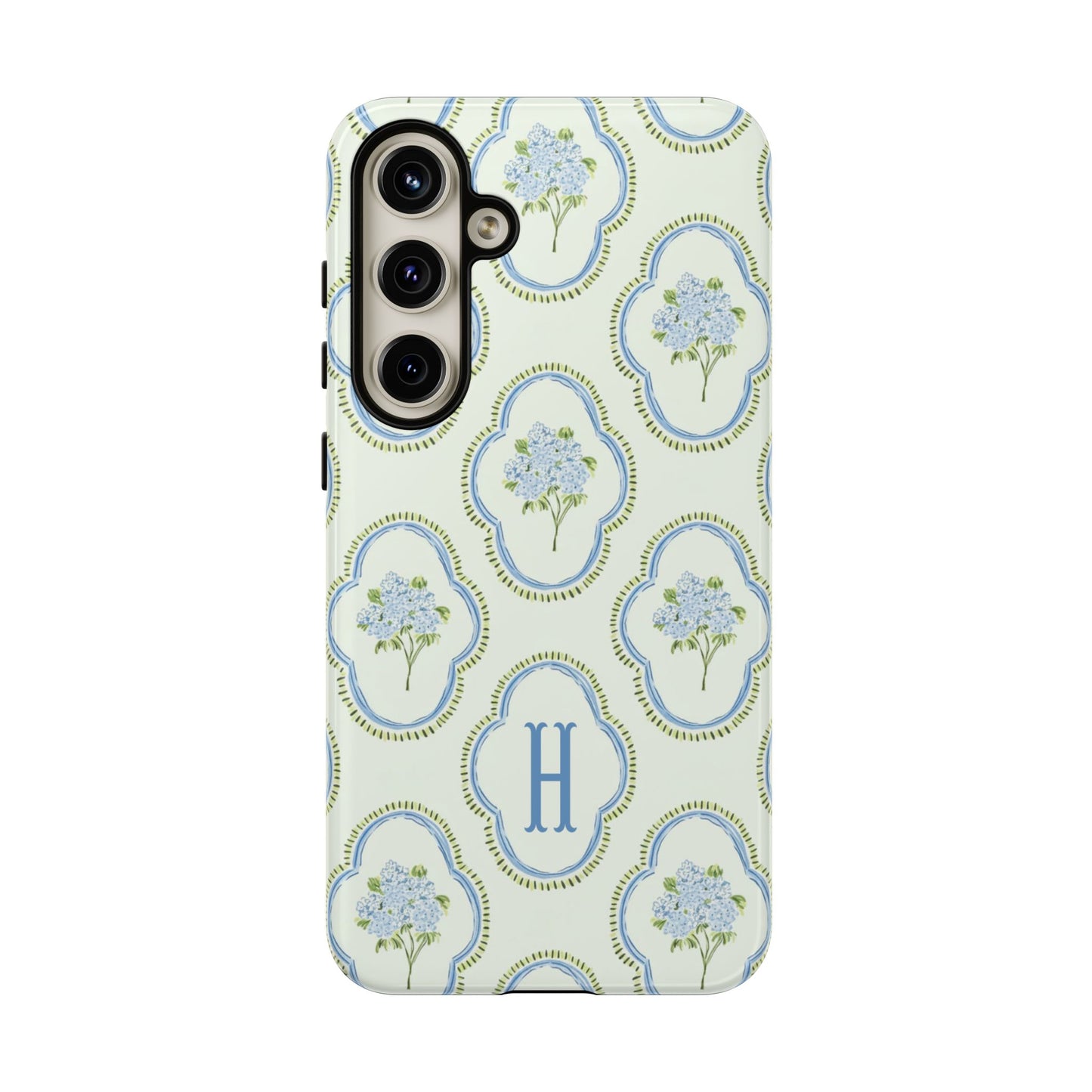 Hydrangea Preppy Monogram Phone Case Personalized