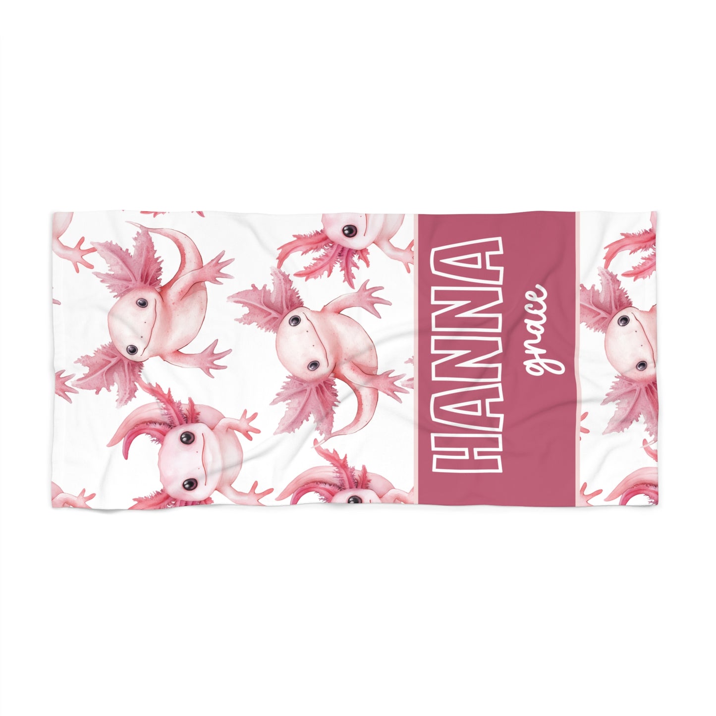 Personalized Axolotl Beach Towel 