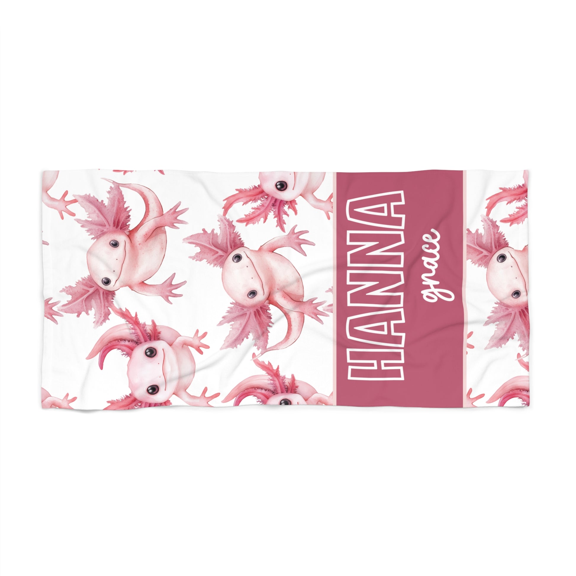 Personalized Axolotl Beach Towel 