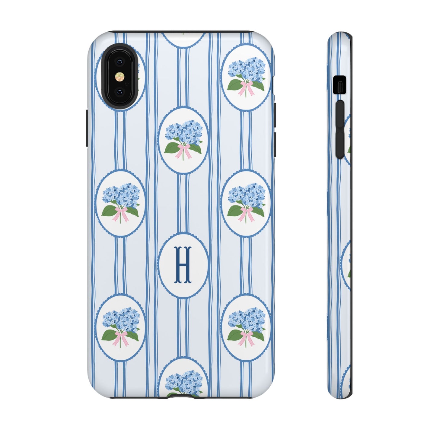 Blue Hydrangea Personalized Preppy Phone Case