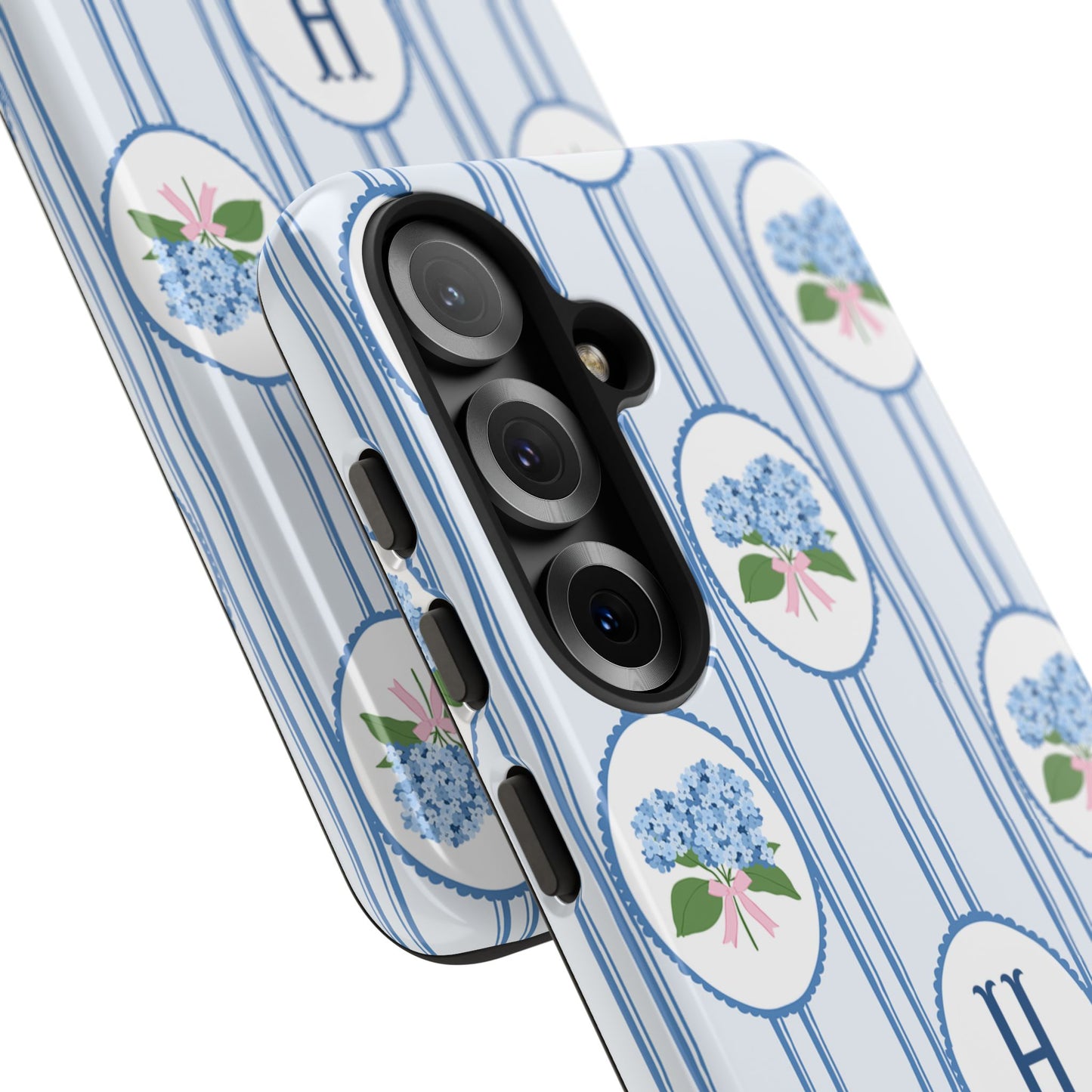 Blue Hydrangea Personalized Preppy Phone Case