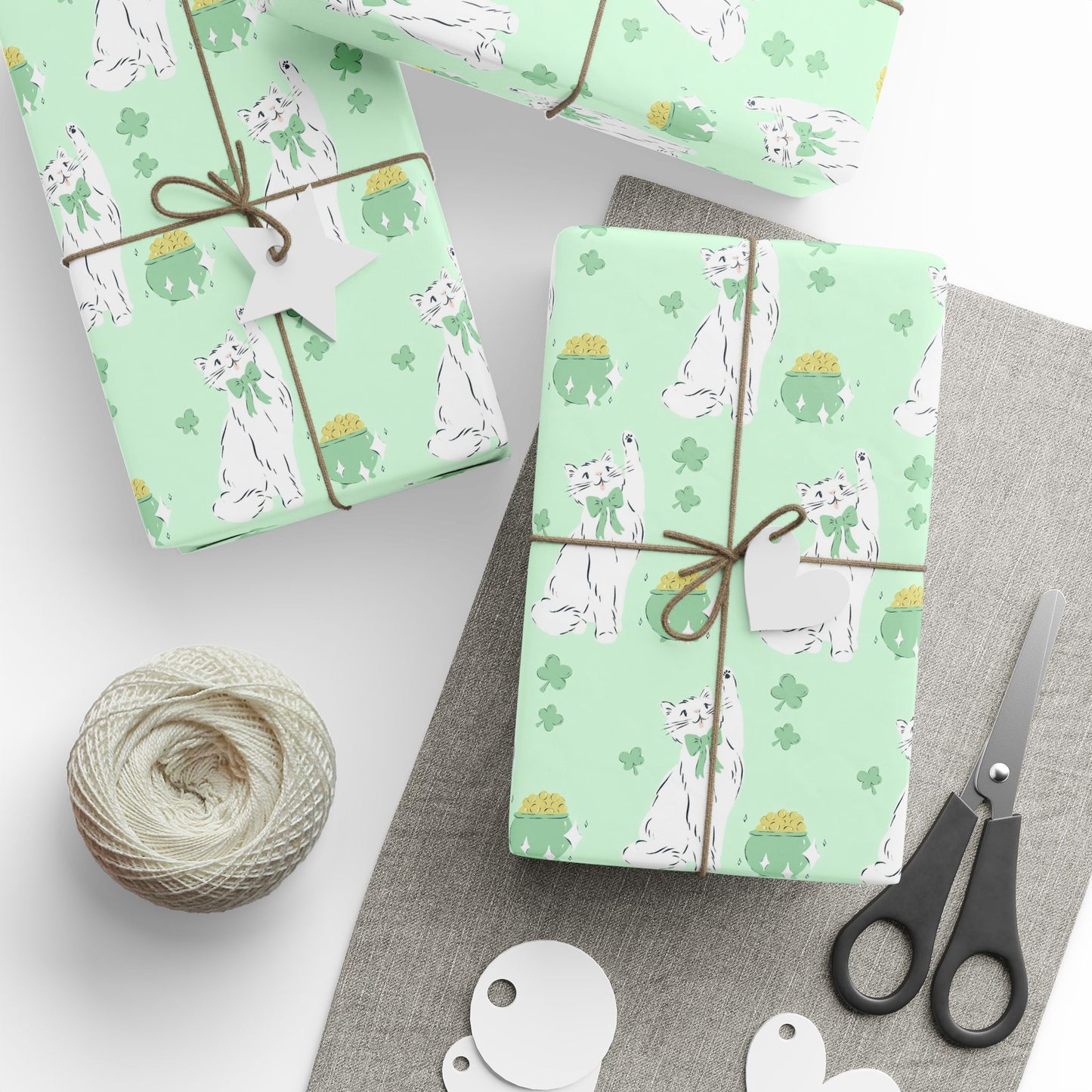 St. Patricks Day Cat Gift Wrap