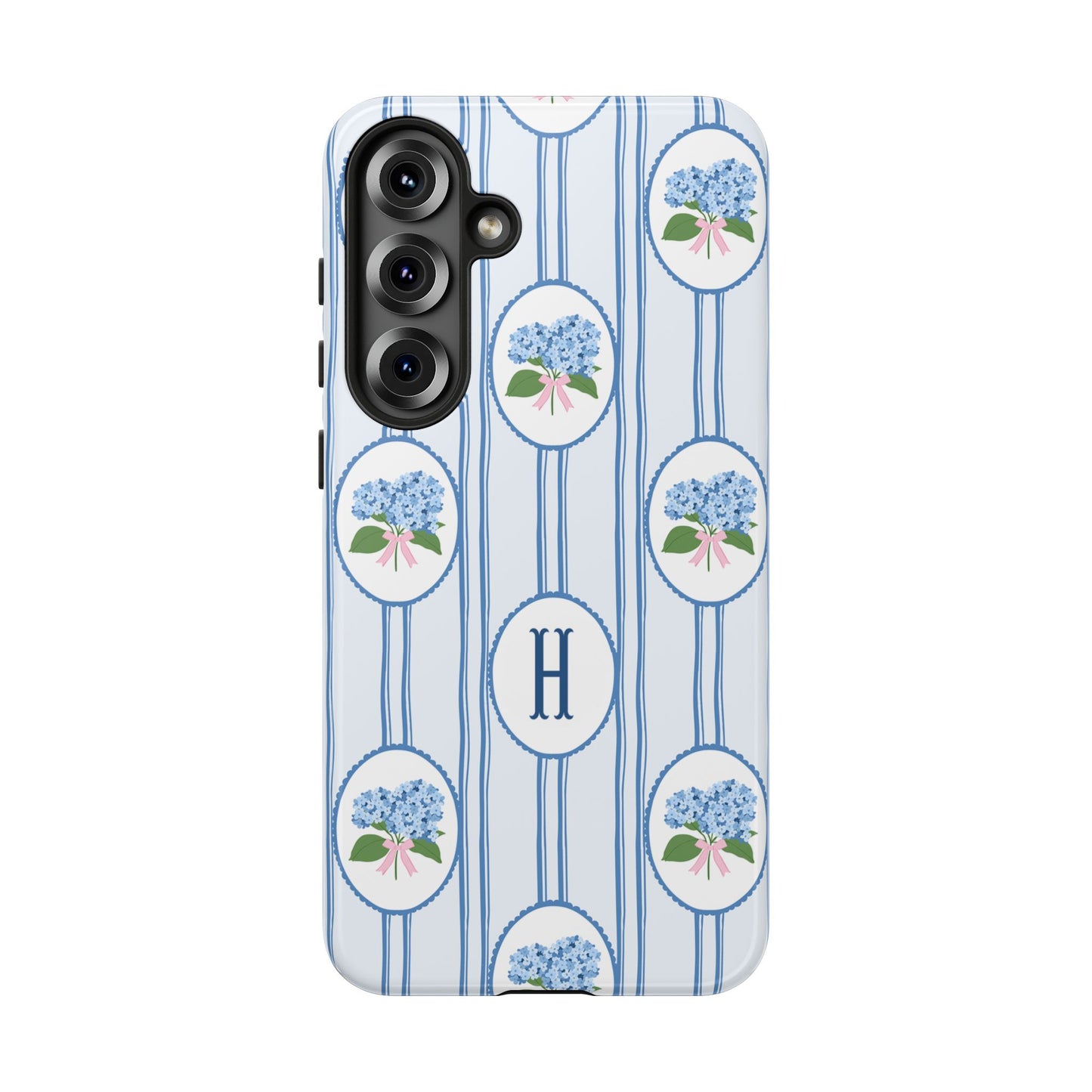 Blue Hydrangea Personalized Preppy Phone Case