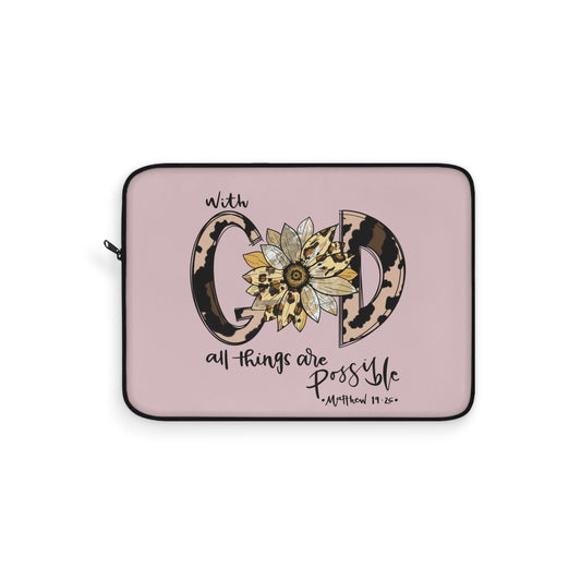 Christian Laptop Sleeve "With God All Things Are Possible"