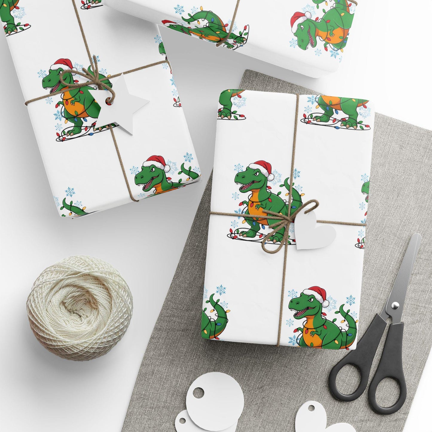 Christmas Dinosaur Wrapping Paper