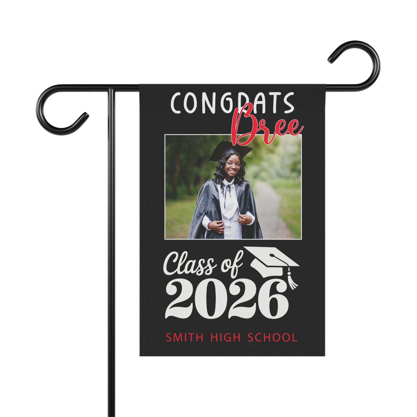 Custom Graduation Photo Garden Flag Personalized