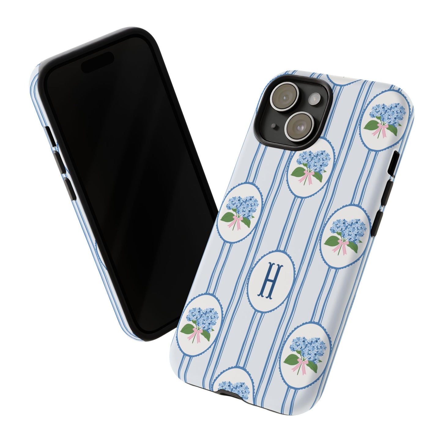 Blue Hydrangea Personalized Preppy Phone Case