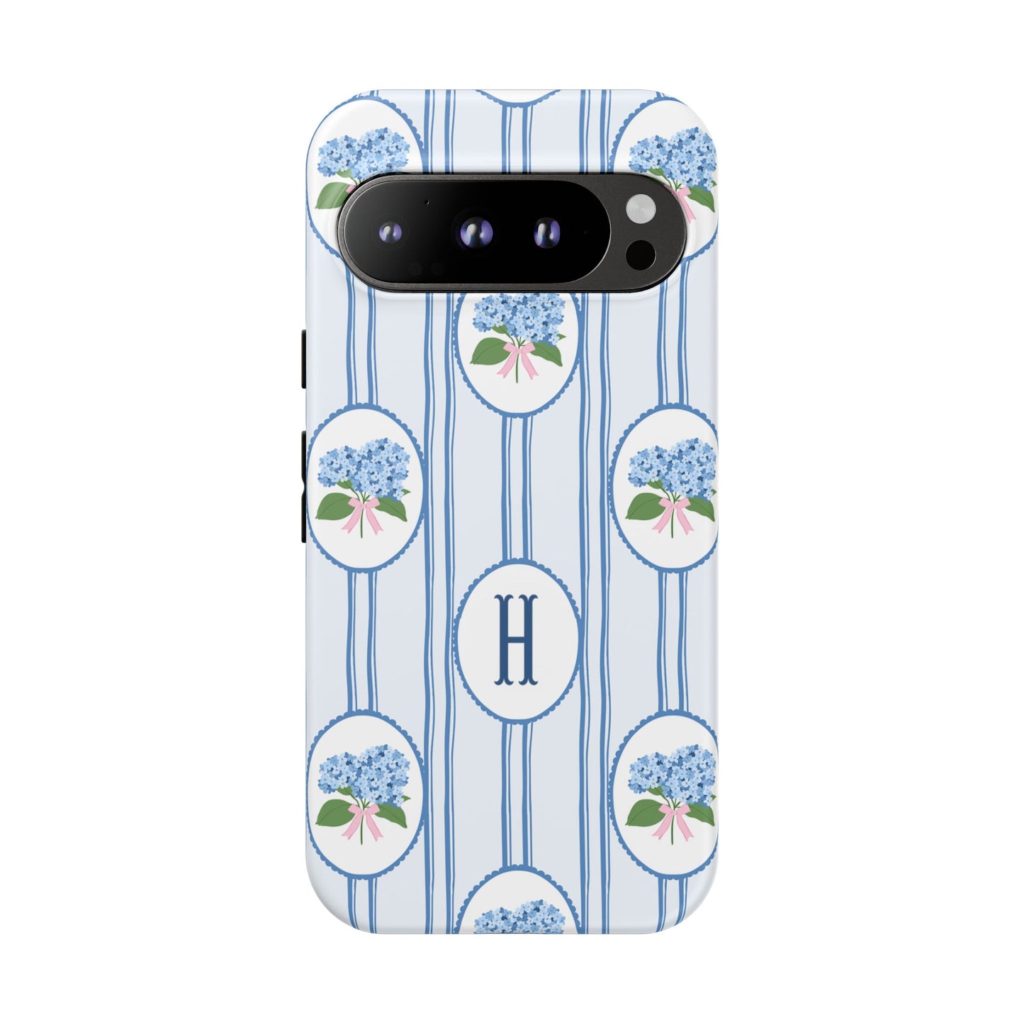 Blue Hydrangea Personalized Preppy Phone Case