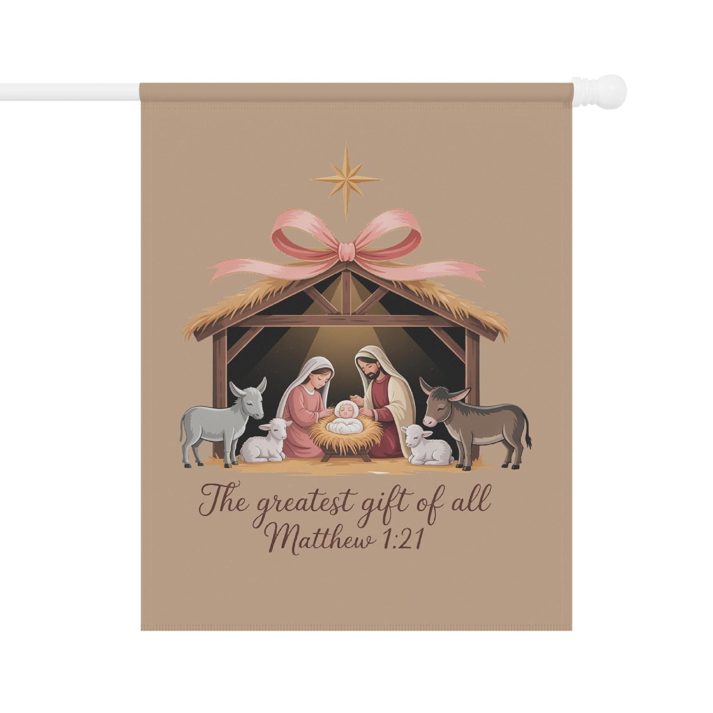 Nativity Garden Flag "The Greatest Gift of All"