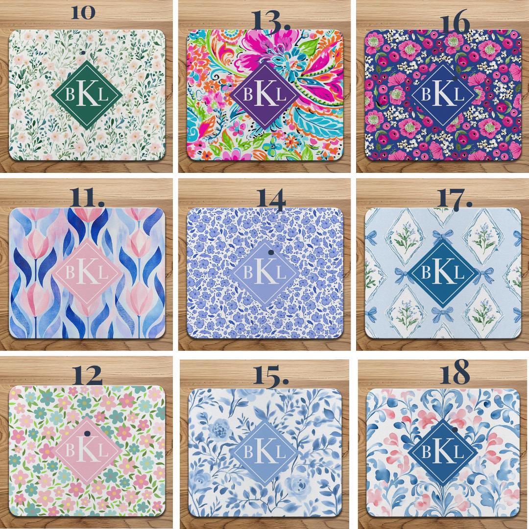 Personalized Floral Mouse Pad