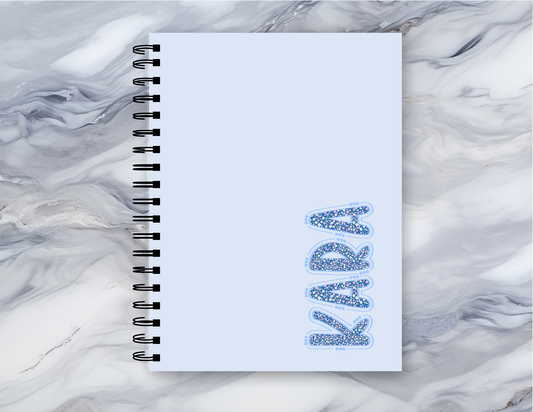 Personalized Blue Floral Notebook