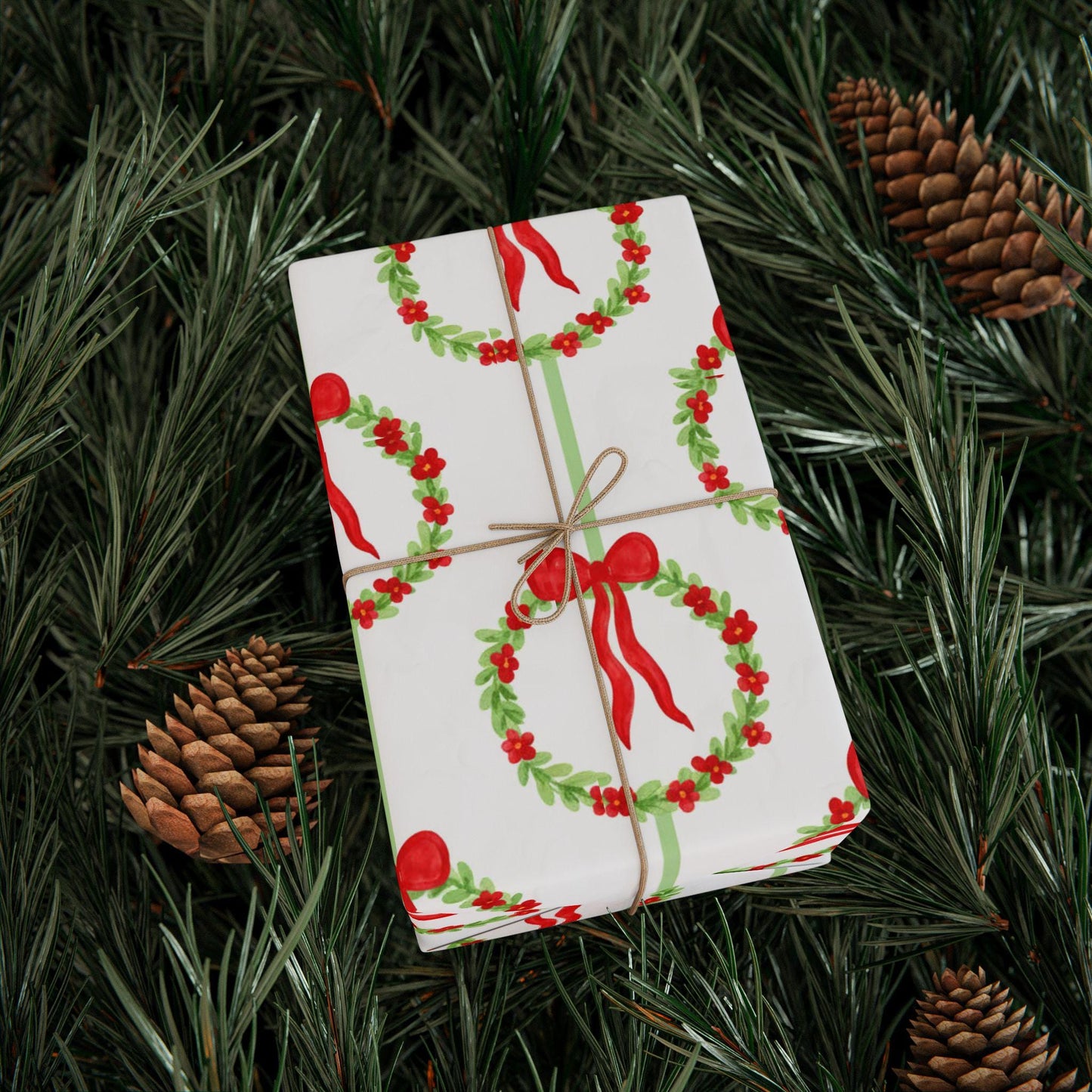 Christmas Wreath Wrapping Paper