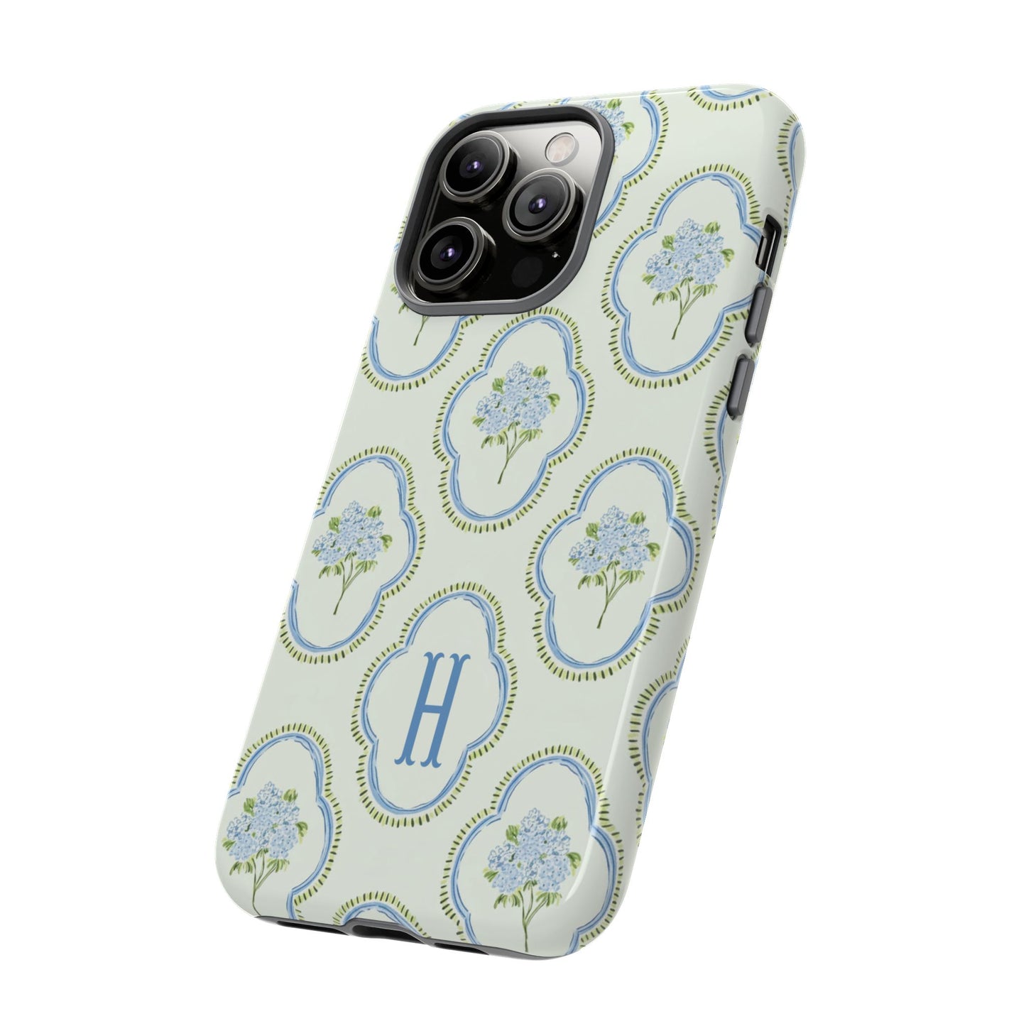 Hydrangea Preppy Monogram Phone Case Personalized