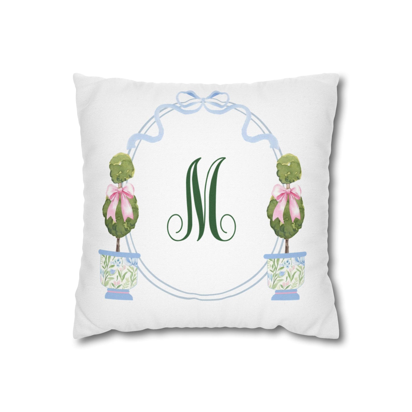 Green Script M Monogram Pillowcase