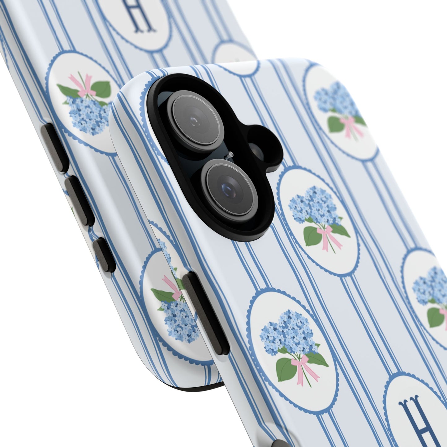 Blue Hydrangea Personalized Preppy Phone Case